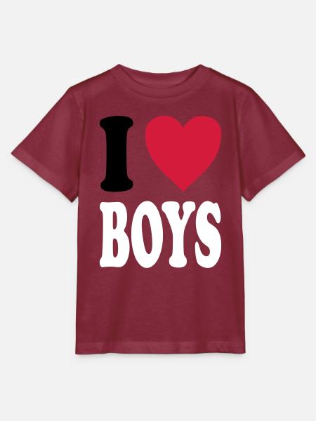 I love BOYS - Stanley/Stella Kinder T-Shirt MINI CREATOR  - Burgunderrot
