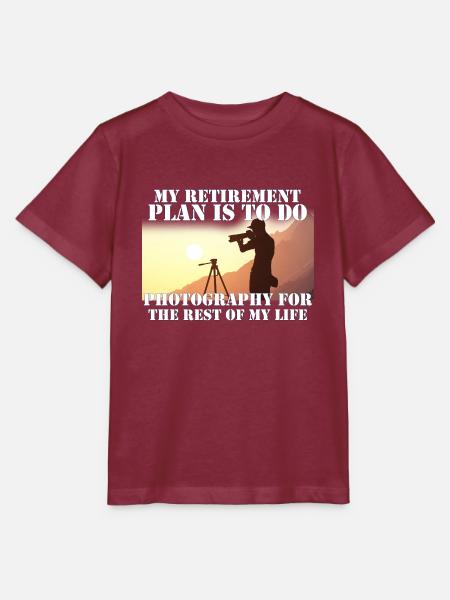 Retired Photographer - Stanley/Stella Kinder T-Shirt MINI CREATOR  - Burgunderrot