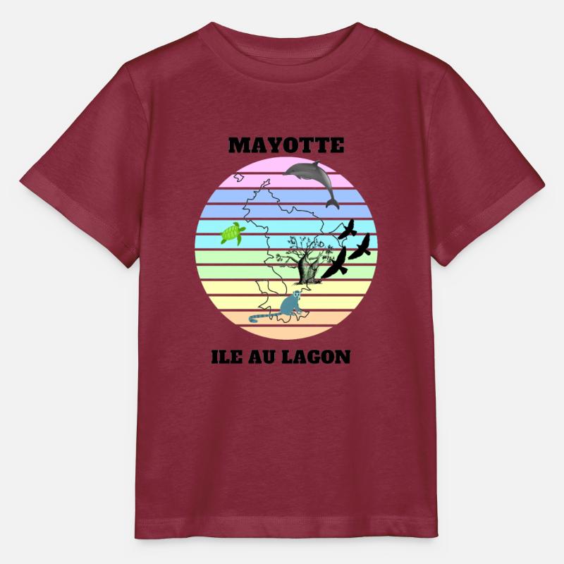 PAYSAGE DE MAYOTTE - T-shirt bio MINI CREATOR Stanley/Stella Enfant - bordeaux
