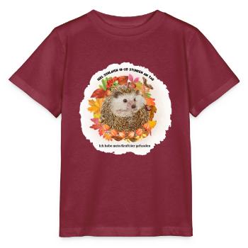 Ich habe mein Krafttier gefunden - Igel - Stanley/Stella Kinder T-Shirt MINI CREATOR  - Burgunderrot - Vorne - Kain (125cm)