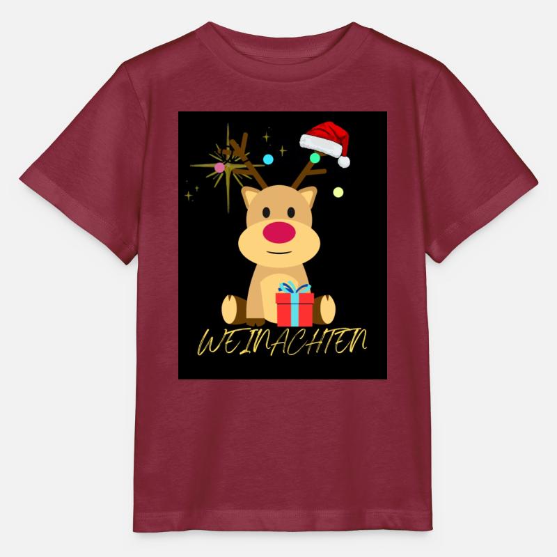 Weihnachten Rentier - Stanley/Stella Kinder T-Shirt MINI CREATOR - Burgunderrot