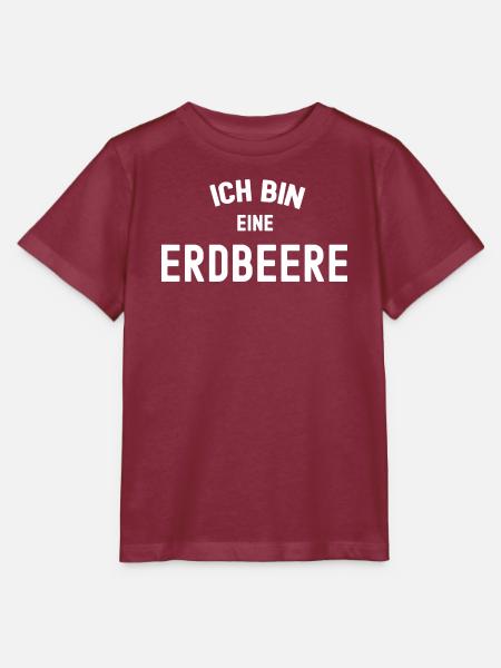 Erdbeeren Erdbeerenmotiv ICH BIN EINE ERDBEERE - Stanley/Stella Kinder T-Shirt MINI CREATOR - Burgunderrot