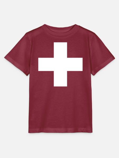 Schweizerkreuz, weisses Kreuz, Schweizer Fahne - Stanley/Stella Kinder T-Shirt MINI CREATOR - Burgunderrot