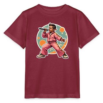 Elf Rapper in Action - Stanley/Stella MINI CREATOR Kids’ T-Shirt - burgundy - Front - Kain (125cm)