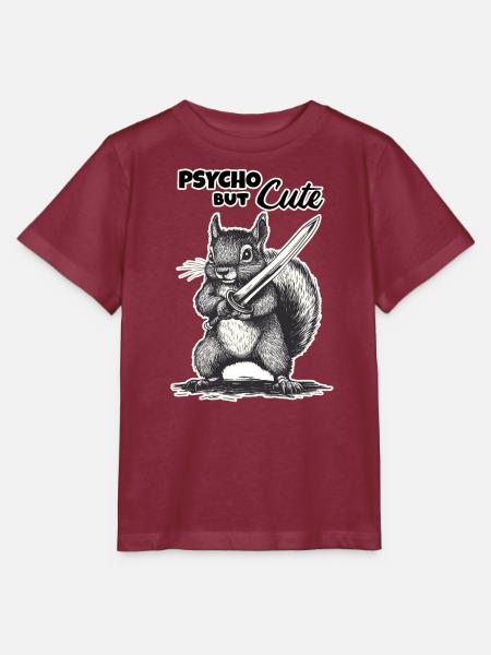 Cute but Psycho - Stanley/Stella Kinder T-Shirt MINI CREATOR  - Burgunderrot