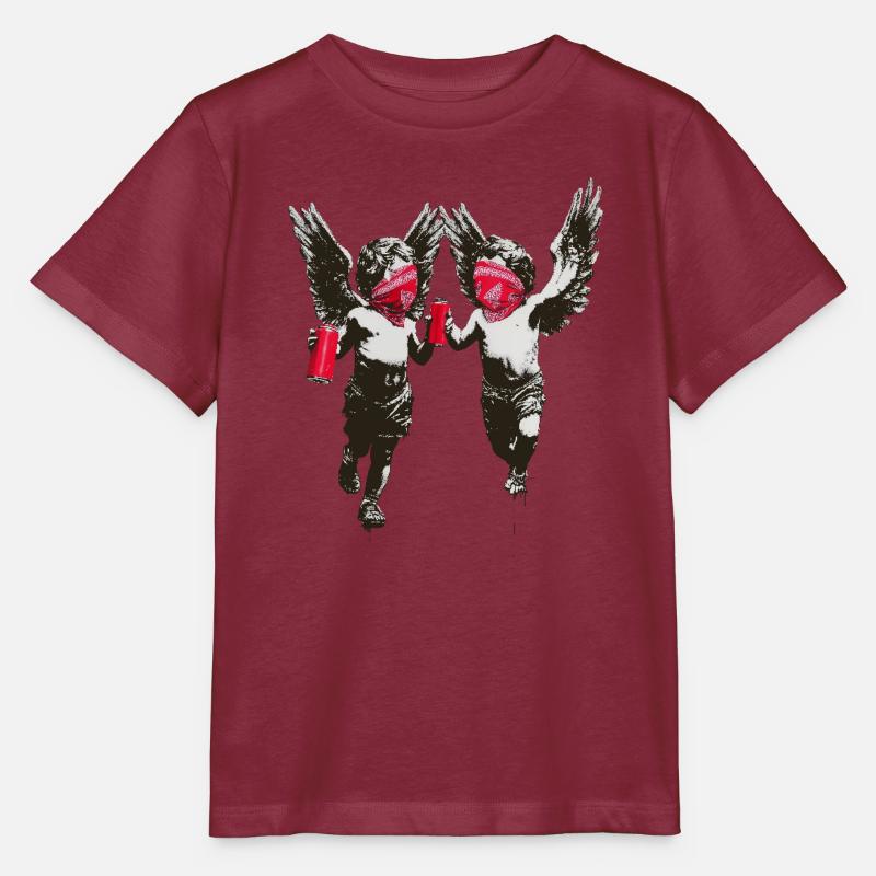Spraying Angels - Stanley/Stella Kinder T-Shirt MINI CREATOR  - Burgunderrot