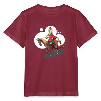Saint Martin on the horse - Stanley/Stella MINI CREATOR Kids’ T-Shirt - burgundy - Front - Kain (125cm)