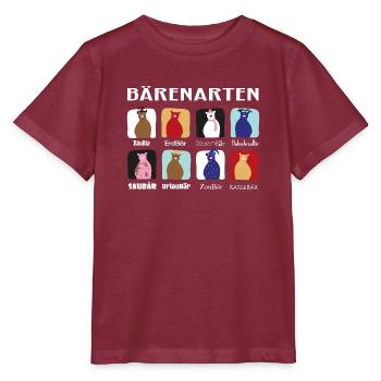 Bärenarten Kinder Geschenk - Stanley/Stella Kinder T-Shirt MINI CREATOR  - Burgunderrot - Vorne - Kain (125cm)