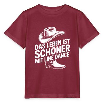 Das Leben ist schöner mit Line Dance - Stanley/Stella Kinder T-Shirt MINI CREATOR  - Burgunderrot - Vorne - Kain (125cm)