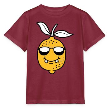 Cool lemon design - Stanley/Stella MINI CREATOR Kids’ T-Shirt - burgundy - Front - Kain (125cm)