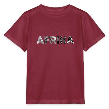 AFRIQUE - lettres avec imprimé animal - T-shirt bio MINI CREATOR Stanley/Stella Enfant - bordeaux - Devant - Kain (125cm)