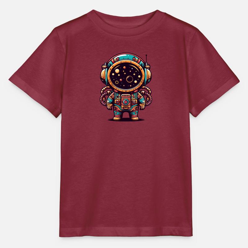 Funky Astronaut - Stanley/Stella Kinder T-Shirt MINI CREATOR  - Burgunderrot