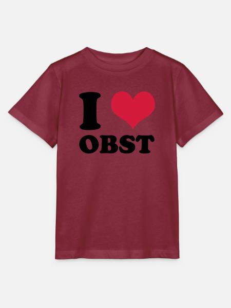 I Love Obst - Stanley/Stella Kinder T-Shirt MINI CREATOR  - Burgunderrot