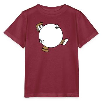 kugel ball tragen schleppen gross schwer mann figu - Stanley/Stella Kinder T-Shirt MINI CREATOR  - Burgunderrot - Vorne - Kain (125cm)