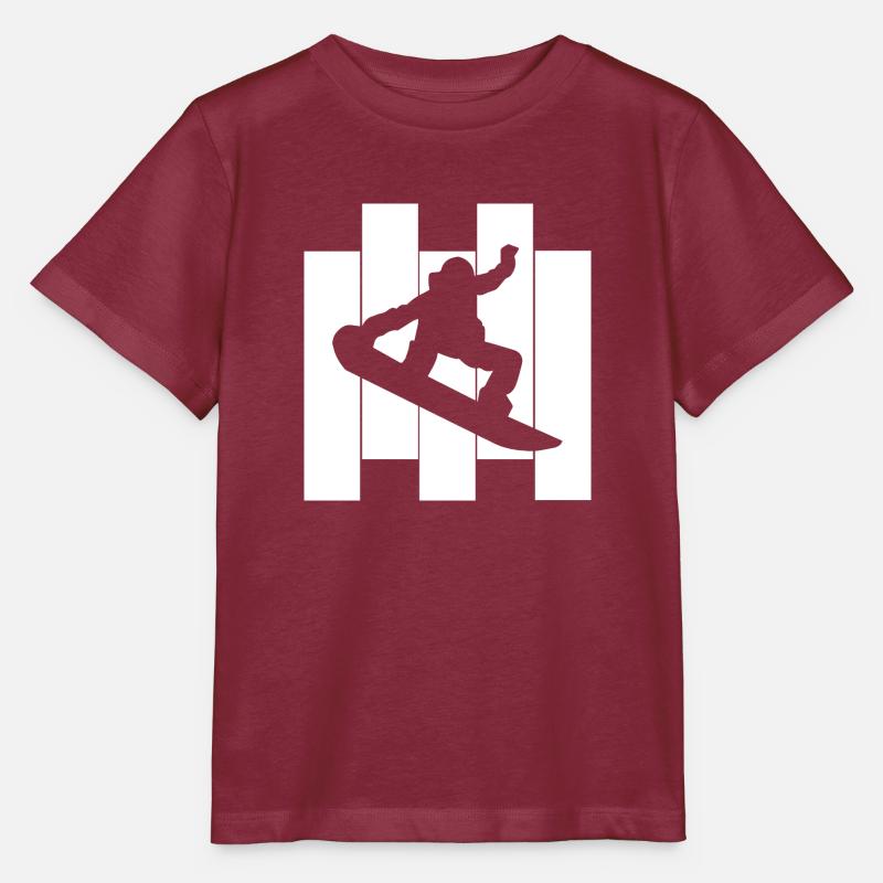 Snowboard Snowboarder - T-shirt bio MINI CREATOR Stanley/Stella Enfant - bordeaux