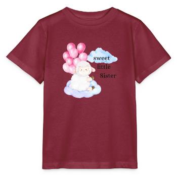 sweet little sister Schaf - Stanley/Stella Kinder T-Shirt MINI CREATOR  - Burgunderrot - Vorne - Kain (125cm)