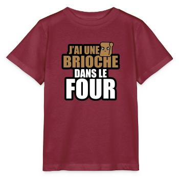 j'ai une brioche dans le four - T-shirt bio MINI CREATOR Stanley/Stella Enfant - bordeaux - Devant - Kain (125cm)