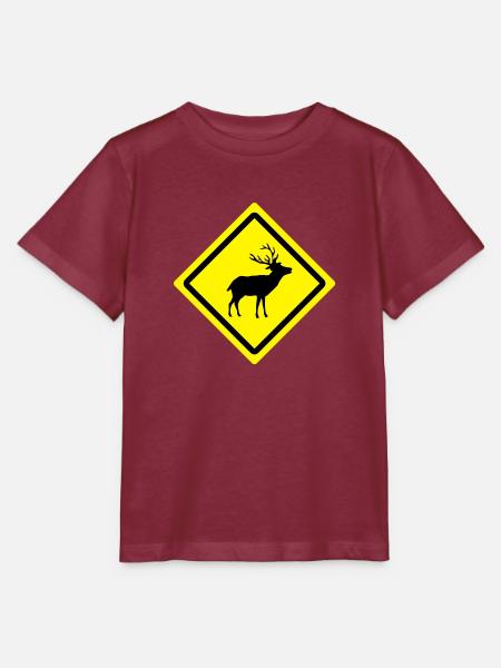 deer roadsign - T-shirt bio MINI CREATOR Stanley/Stella Enfant - bordeaux