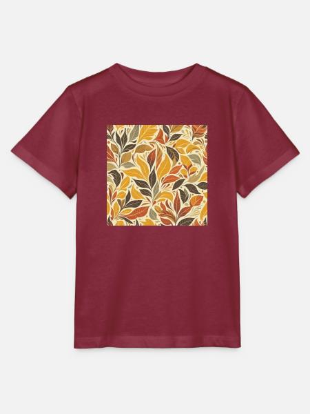 Buntes Herbst Laub - Stanley/Stella Kinder T-Shirt MINI CREATOR  - Burgunderrot
