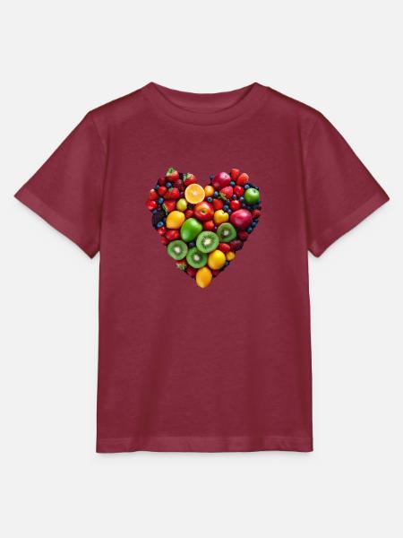 Früchte Herz - Stanley/Stella Kinder T-Shirt MINI CREATOR - Burgunderrot