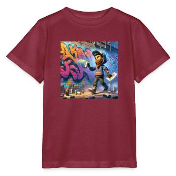 Graffiti artist pursuit crew collection - Stanley/Stella MINI CREATOR Kids’ T-Shirt - burgundy - Front - Kain (125cm)