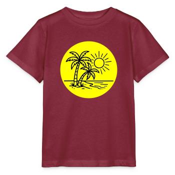 Île Palmier Symbole Vacances - T-shirt bio MINI CREATOR Stanley/Stella Enfant - bordeaux - Devant - Kain (125cm)
