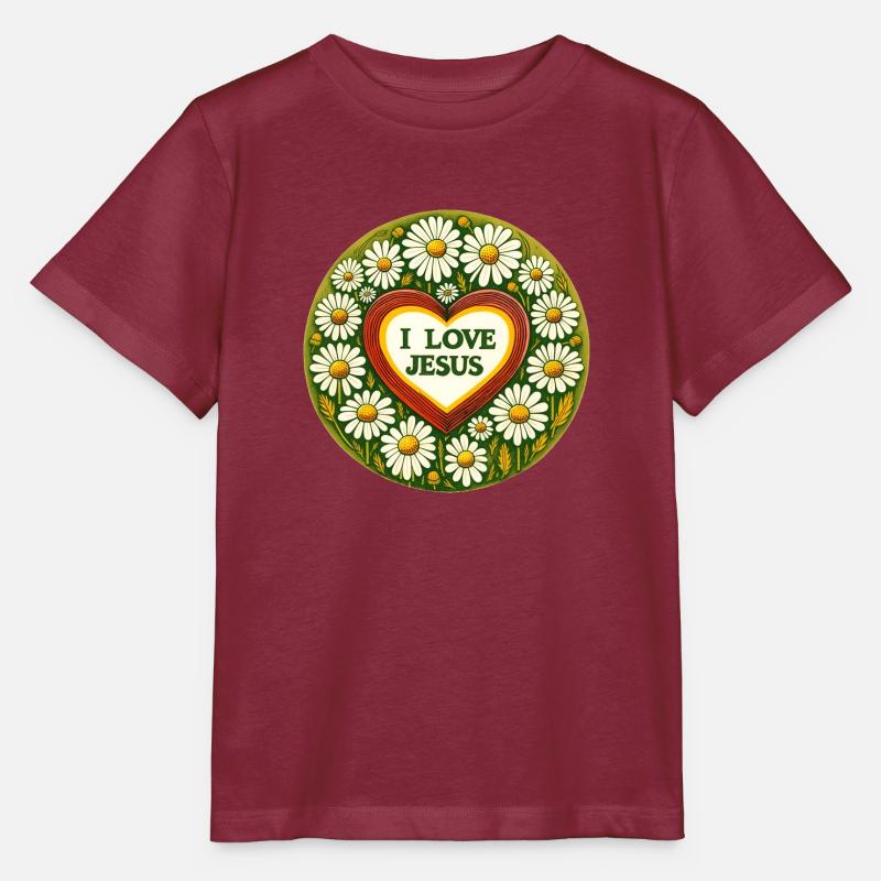 J’aime Jésus - T-shirt bio MINI CREATOR Stanley/Stella Enfant - bordeaux