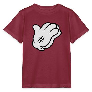 Comic Hand Pray - Stanley/Stella MINI CREATOR Kids’ T-Shirt - burgundy - Front - Kain (125cm)