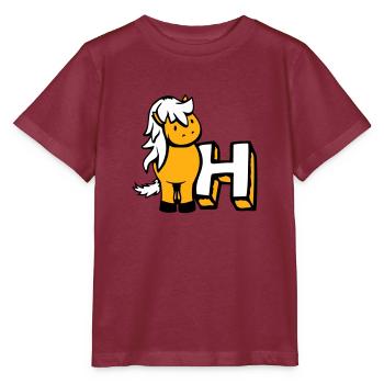 Cheval H Cheval Lettre ABC École d’apprentissage de l’anglais - T-shirt bio MINI CREATOR Stanley/Stella Enfant - bordeaux - Devant - Kain (125cm)