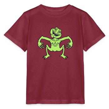 verrueckt daemon gnom klein horror halloween gesic - Stanley/Stella Kinder T-Shirt MINI CREATOR  - Burgunderrot - Vorne - Kain (125cm)
