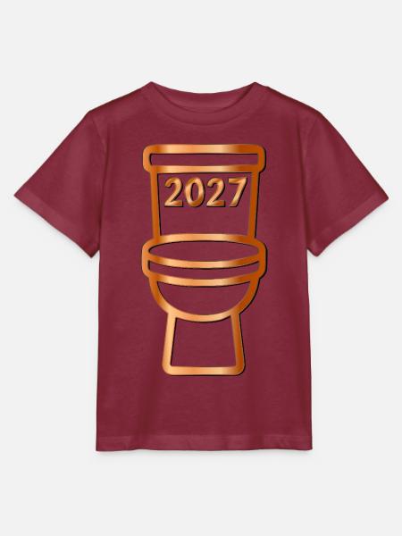 Toilettenjahr 2027 - Stanley/Stella Kinder T-Shirt MINI CREATOR  - Burgunderrot
