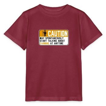 Attention, panneau avertisseur pour les agriculteurs | Regarder un cadeau - T-shirt bio MINI CREATOR Stanley/Stella Enfant - bordeaux - Devant - Kain (125cm)