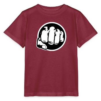 Poing noir et blanc - T-shirt bio MINI CREATOR Stanley/Stella Enfant - bordeaux - Devant - Kain (125cm)