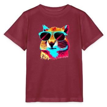 hamster cool - Stanley/Stella Kinder T-Shirt MINI CREATOR  - Burgunderrot - Vorne - Kain (125cm)