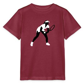 tennis_female_2c - Stanley/Stella Kinder T-Shirt MINI CREATOR  - Burgunderrot - Vorne - Kain (125cm)