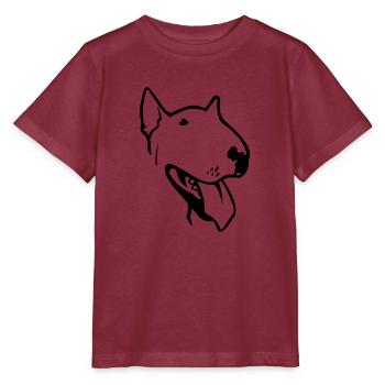 Bull Terrier Terrier Bulldoge Pit Bull - Stanley/Stella MINI CREATOR Kids’ T-Shirt - burgundy - Front - Kain (125cm)