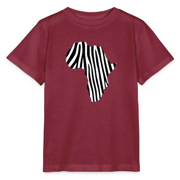AFRIKA - Kontinent aus Zebra Muster - Stanley/Stella Kinder T-Shirt MINI CREATOR  - Burgunderrot - Vorne - Kain (125cm)