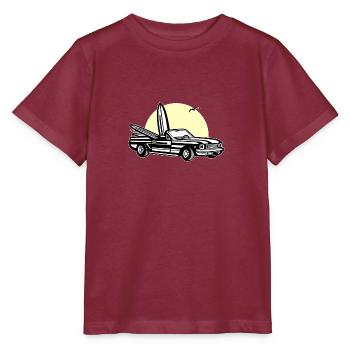Muscle Car im Sonnenuntergang 01_dreifarbig - Stanley/Stella Kinder T-Shirt MINI CREATOR  - Burgunderrot - Vorne - Kain (125cm)