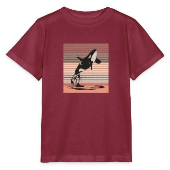 Wal Ozean Meeresleben Meerestier Geschenk - Stanley/Stella Kinder T-Shirt MINI CREATOR  - Burgunderrot - Vorne - Kain (125cm)