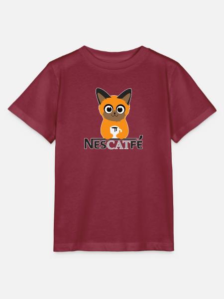 Katze Kaffe Nescatfe Geschenkidee - Stanley/Stella Kinder T-Shirt MINI CREATOR - Burgunderrot