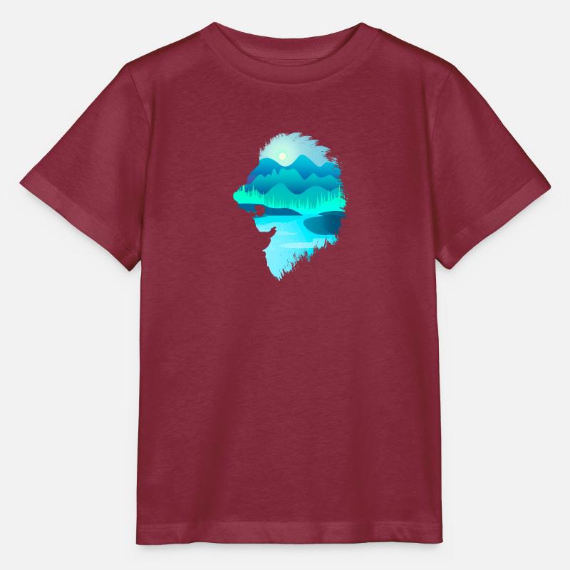 Lion dans la soirée juste avant la chasse - T-shirt bio MINI CREATOR Stanley/Stella Enfant - bordeaux