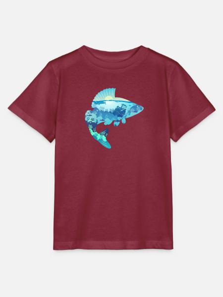 Barsch Perch Bass - Stanley/Stella Kinder T-Shirt MINI CREATOR - Burgunderrot