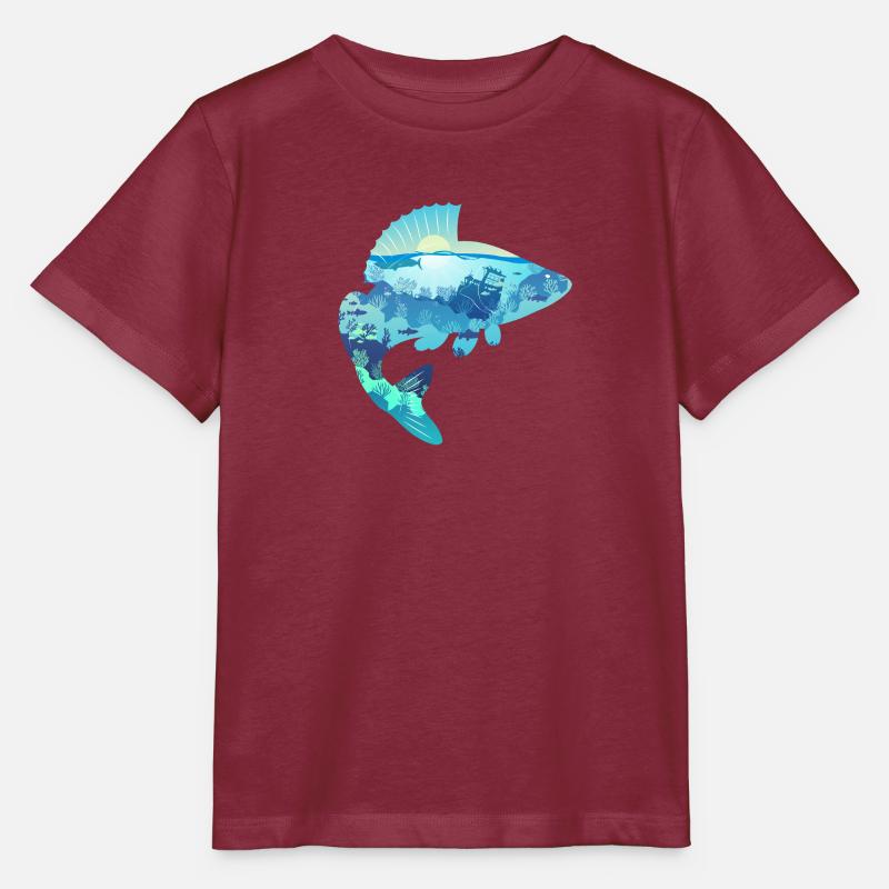 Basse perche - T-shirt bio MINI CREATOR Stanley/Stella Enfant - bordeaux