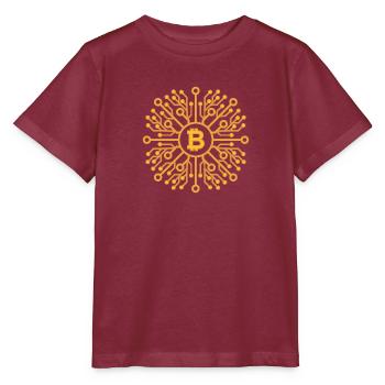 Bitcoin - Stanley/Stella Kinder T-Shirt MINI CREATOR  - Burgunderrot - Vorne - Kain (125cm)