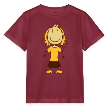 nettes kleines glueckliches Maedchen - Stanley/Stella Kinder T-Shirt MINI CREATOR  - Burgunderrot - Vorne - Kain (125cm)