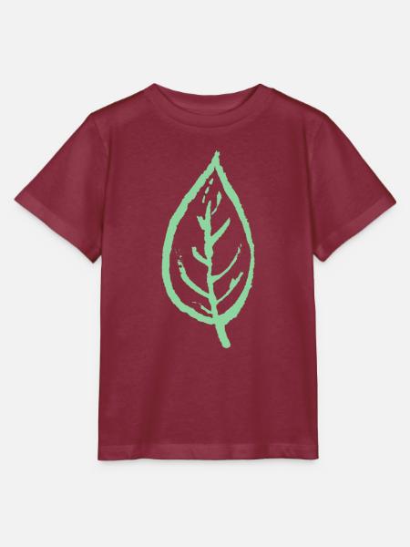Blatt - Natur - Stanley/Stella Kinder T-Shirt MINI CREATOR - Burgunderrot