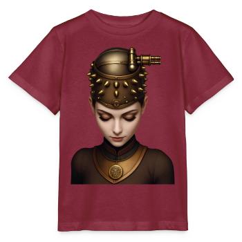 STEAM GODDESS - steam punk'n'roll - Stanley/Stella MINI CREATOR Kids’ T-Shirt - burgundy - Front - Kain (125cm)