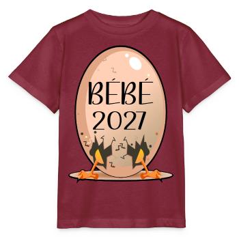 Hühner 2027 - Stanley/Stella Kinder T-Shirt MINI CREATOR  - Burgunderrot - Vorne - Kain (125cm)