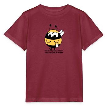 Biene mit Eimer - Stanley/Stella Kinder T-Shirt MINI CREATOR  - Burgunderrot - Vorne - Kain (125cm)