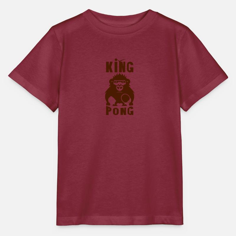 gorille king pong raquette ping - T-shirt bio MINI CREATOR Stanley/Stella Enfant - bordeaux